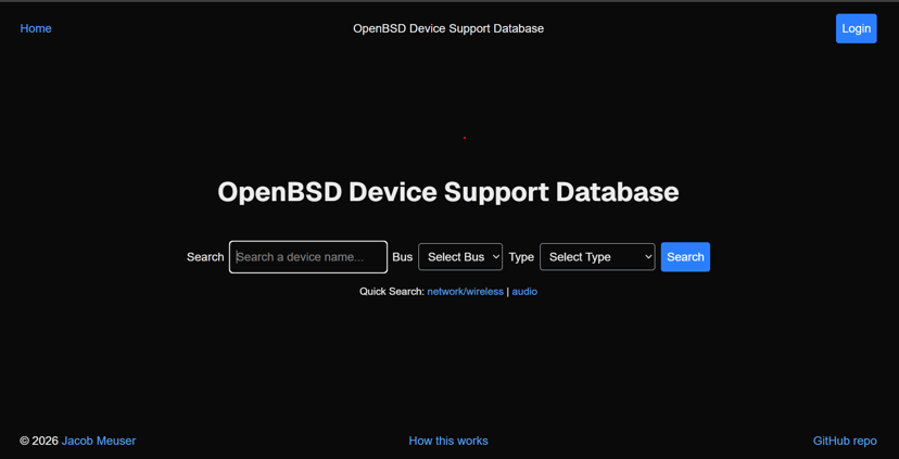 OpenBSD Device Support Database